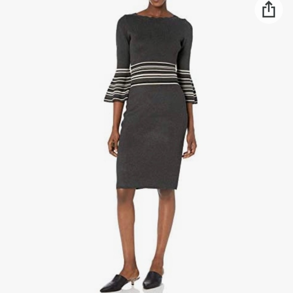 NWT Gabby Skye Gray Sweater Shift Dress Large